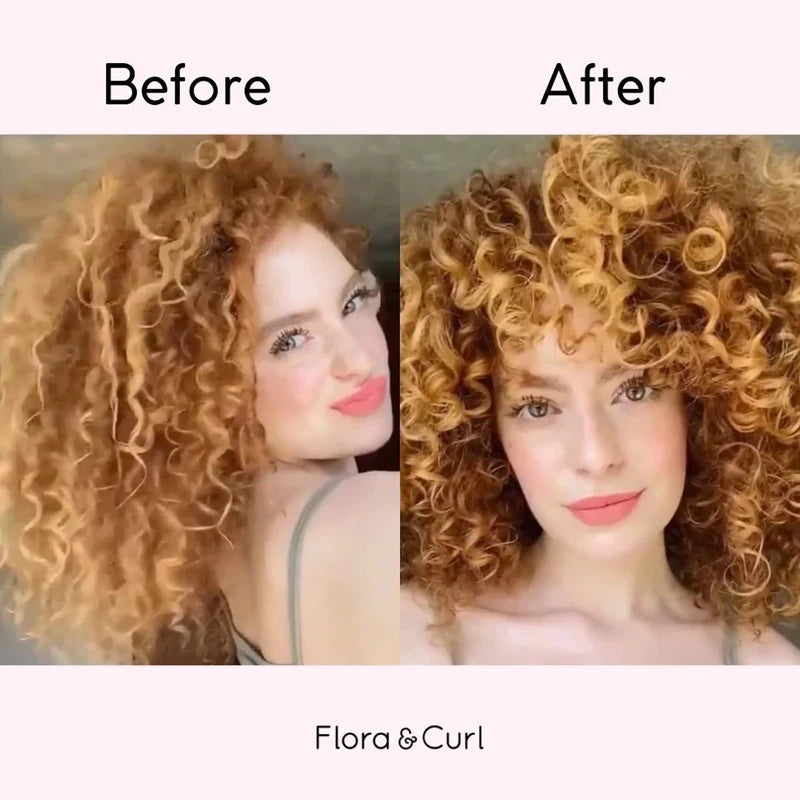 Flora & Curl Sweet Hibiscus Curl Volumizing Foam Curl Foam Firmer for Superior Fullness, Volume and Bounce, Plant-Based with Hibiscus, Cruelty Free, 200 ml