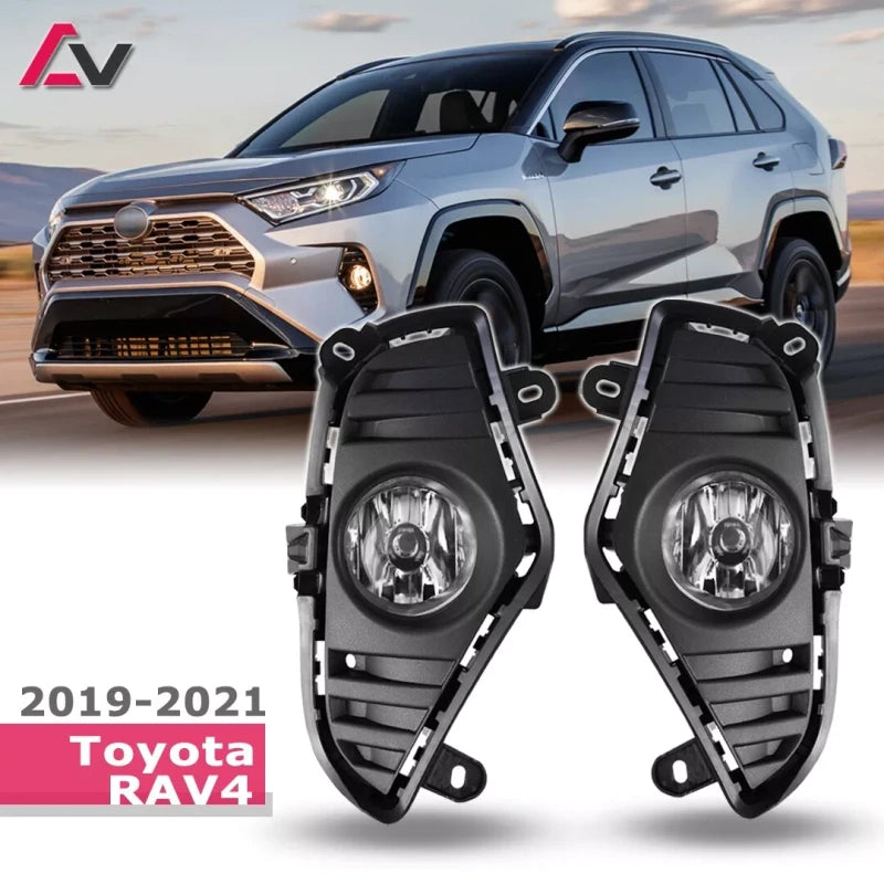 advan_version 2019-2025 For Toyota RAV 4 Clear Pair Fog Lights Bumper Lamps w/Harness Wiring