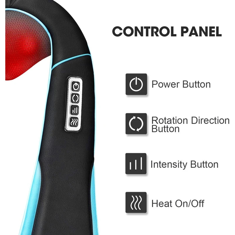 Massager with Heat - Deep Tissue Kneading Electric Back Massage for Neck, Back, Shoulder, Waist, Foot - Shiatsu Full Body Massage, Relax Gift for Her/Him/Friend/Dad/Mom