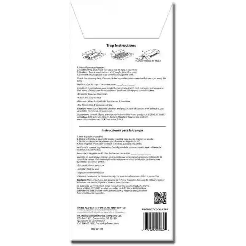 Harris Cricket Trap Indoor Pest Control Roaches Spider Insect Catcher Kill Pack