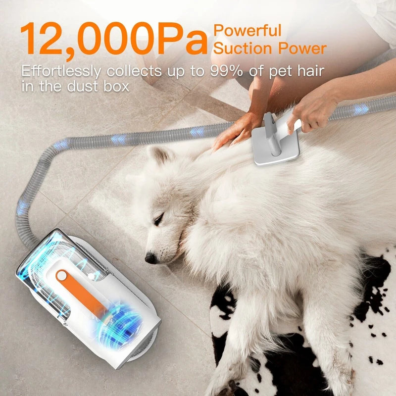AIRROBO PG100 Pet Grooming Vacuum with 5 Grooming Tools 12000Pa Suction Power US