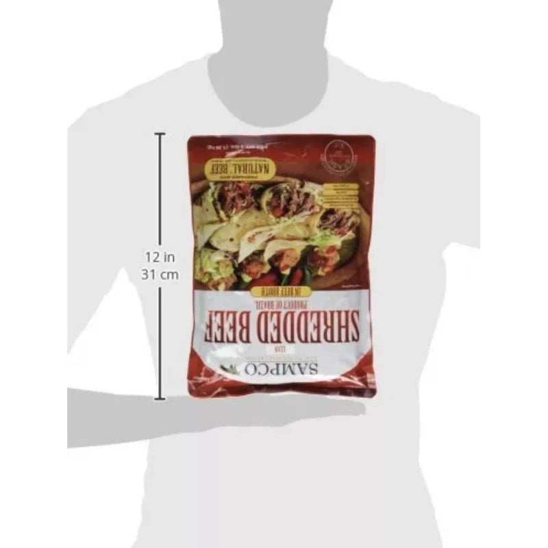 SAMPCO Lean Shredded Beef W/Broth 3lb Pouch Fully Cooked All Natural Brazil 2025