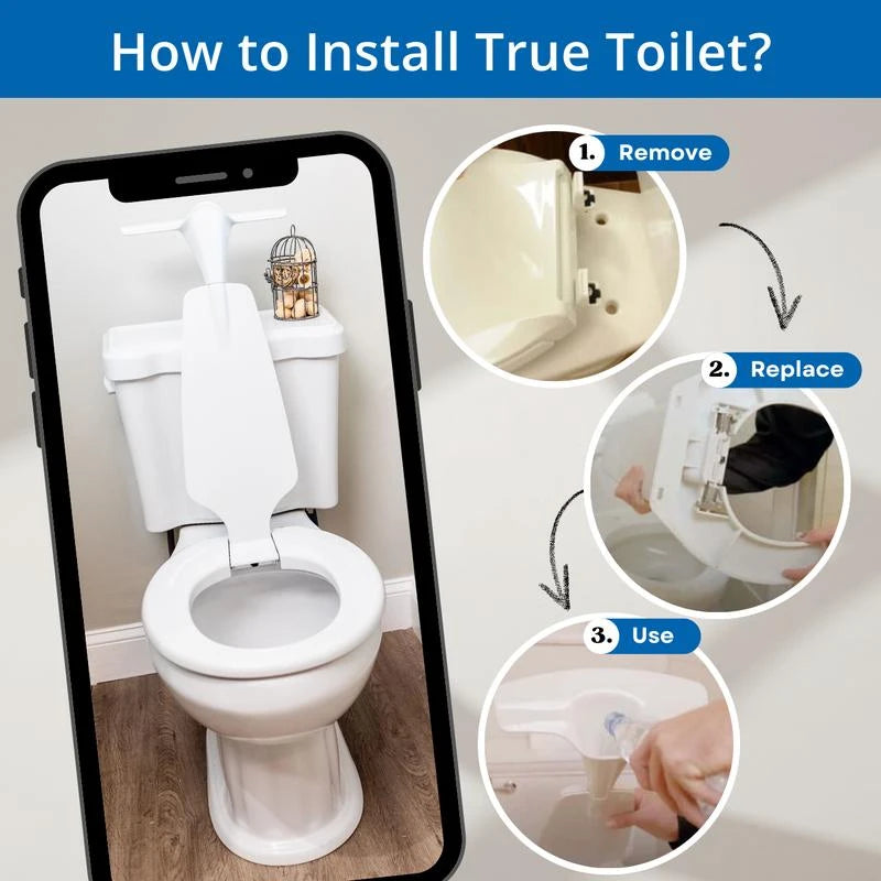 True Toilet End Urine Splatter Forever with the True Toilet - Size: Elongated Version