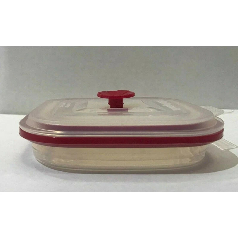 Collapse-it 6-Piece Silicone Food Storage Containers Red Square Set Kitchen