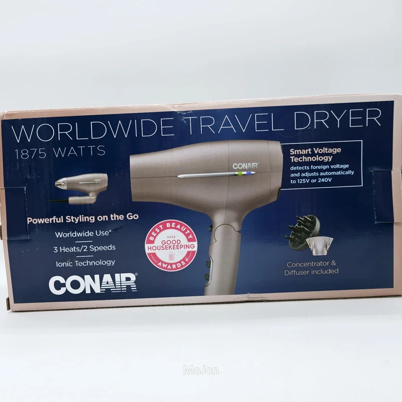CONAIR Ionic Worldwide Travel Dryer 1875 Watts Smart Voltage Tech Torn Box*