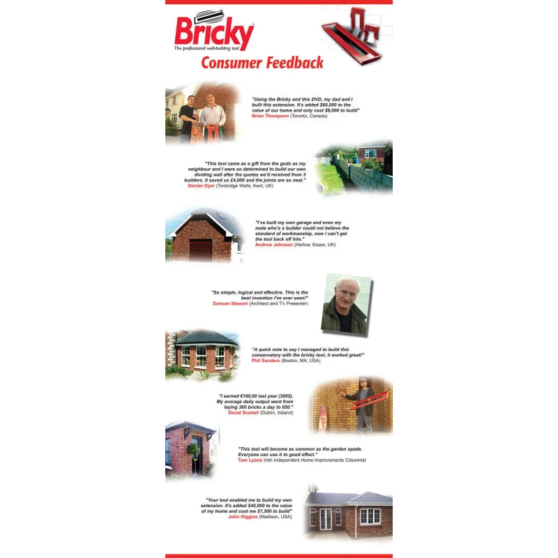 Bricky - Wall Building / Bricklaying Tool + trowel (Adjustable Model)