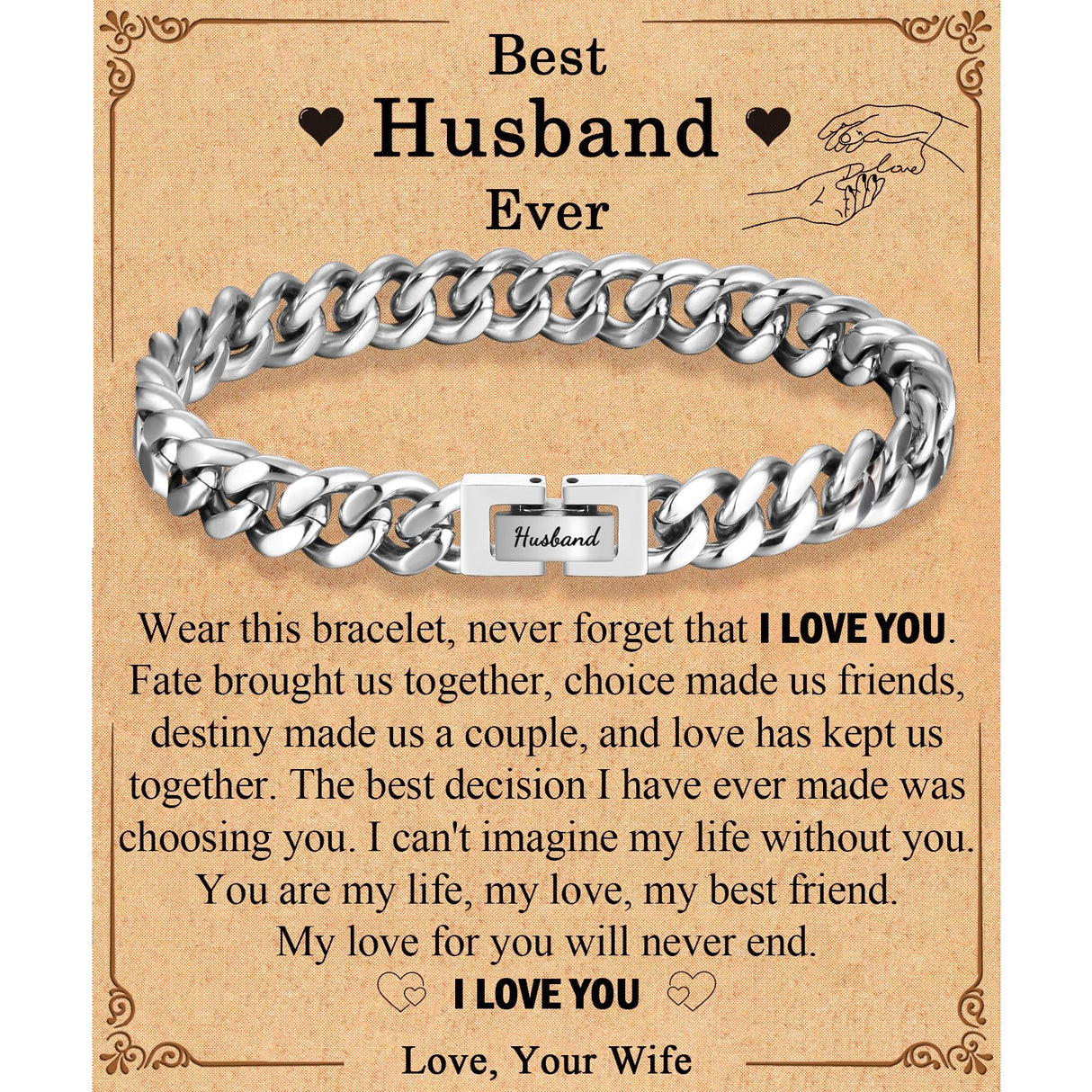 EFVISD Gift for Him Husband Bracelet Gifts Presents from Wife