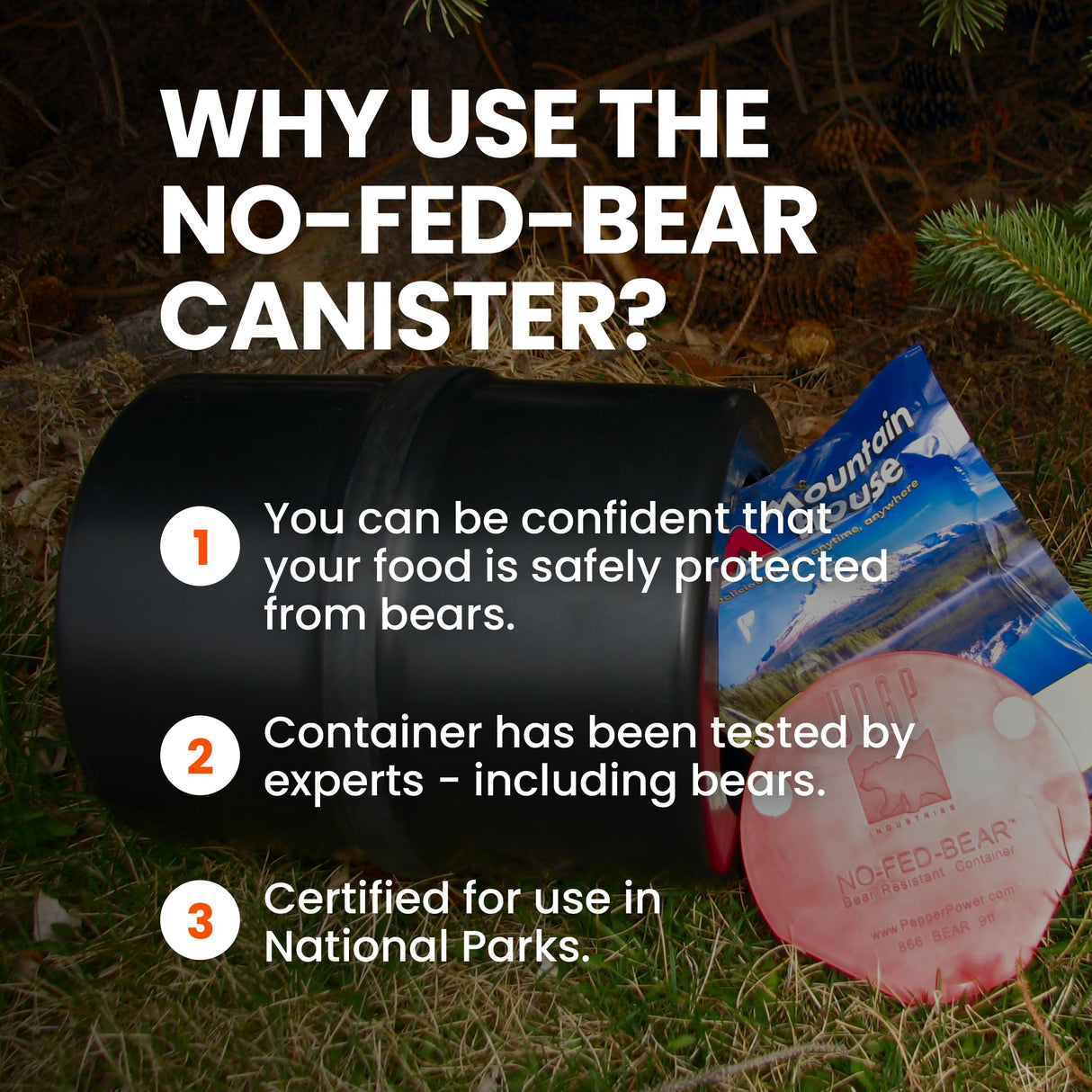 NO-FED-BEAR UDAP Bear Resistant Canister, Hiking Camping Backpacking Hunting Food Storage Container, 2 Gallons, BRC