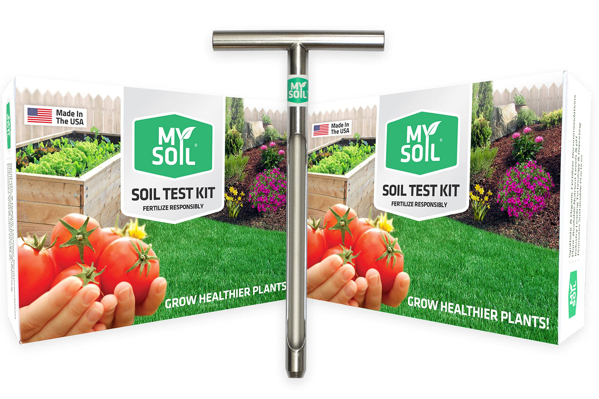 MySoil Test Kit PRO Pack, Unlock Your Lawn & Garden Potential, Complete & Accurate Nutrient and pH Analysis with Recommendations Tailored to Your Soil and Plant Needs | 2 Test Kits + 1 Soil Probe