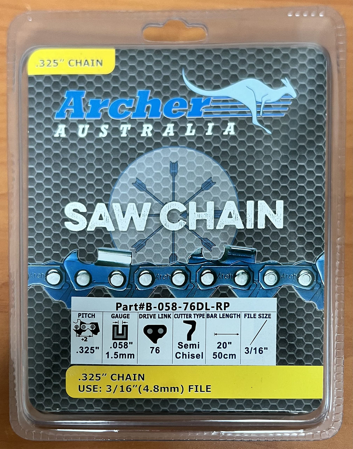 20" Archer Chainsaw Ripping Chain .325 .058 76DL is compatible with DEREAL 5820F, 6220F and X-BULL Baumr-AG SX62, BLUE MAX, BAUMR-AG, SALEM MASTER, TORNADO, HUYOSEN