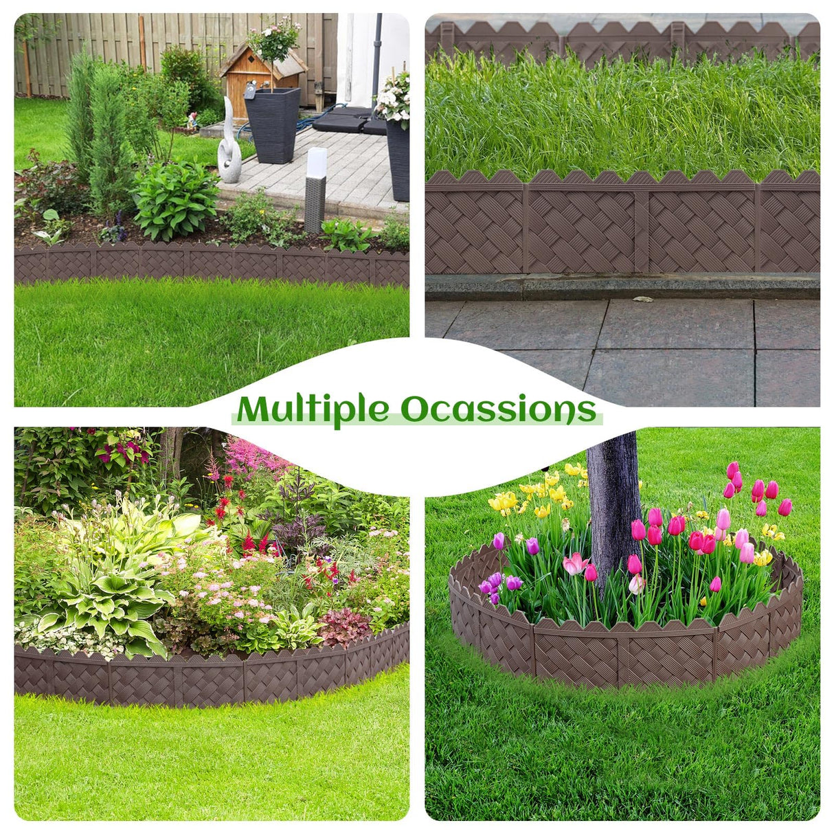 30 Pack (30FT) Weaving Flower Bed Garden Edging Borders, Landscaping Edging