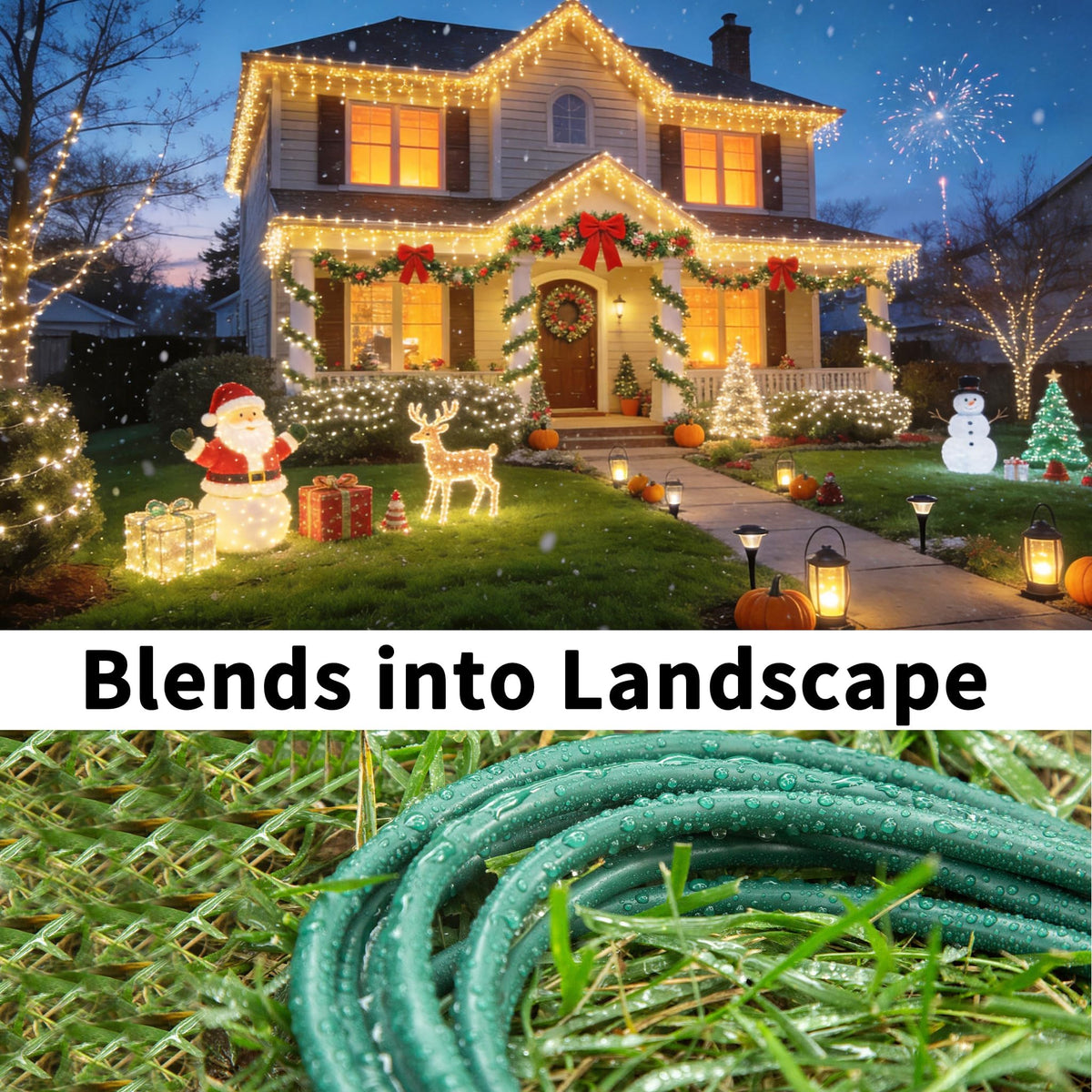 HUANCHAIN 16/3 Gauge Indoor Outdoor Green Extension Cord 50 ft Waterproof