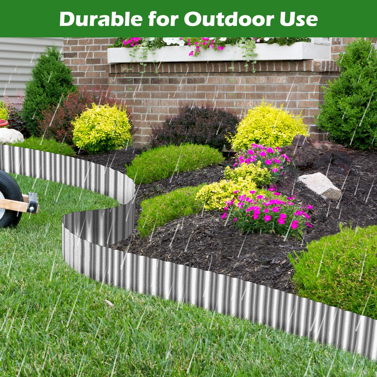 100ft Landscape Edging, 3in Tall Corrugated Metal Garden Border