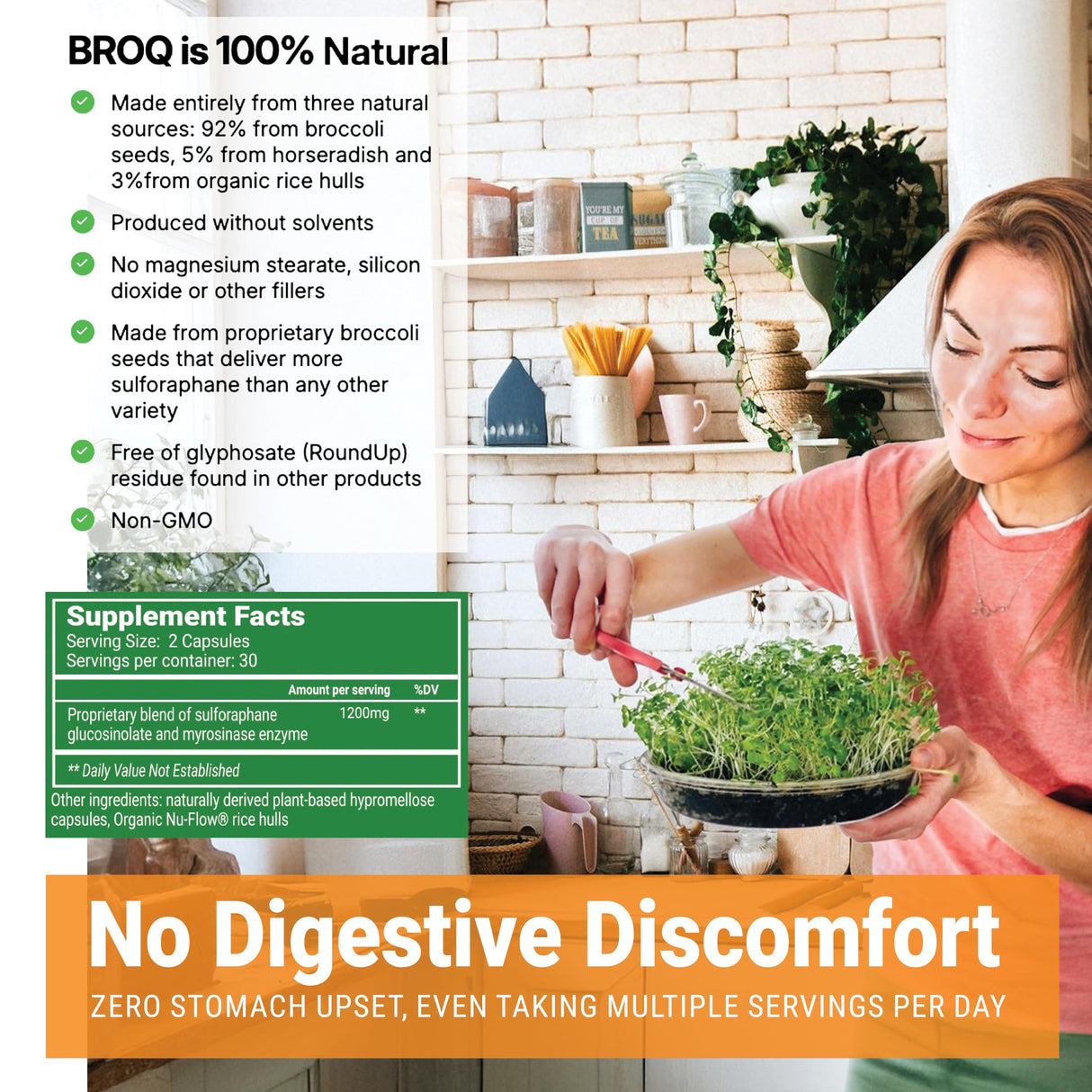 BROQ - The Gold Standard of Sulforaphane Supplements - More Sulforaphane Than Any Other Product - See Independent Lab Tests - Powerful NRF2 Activator with Glucoraphanin and Myrosinase