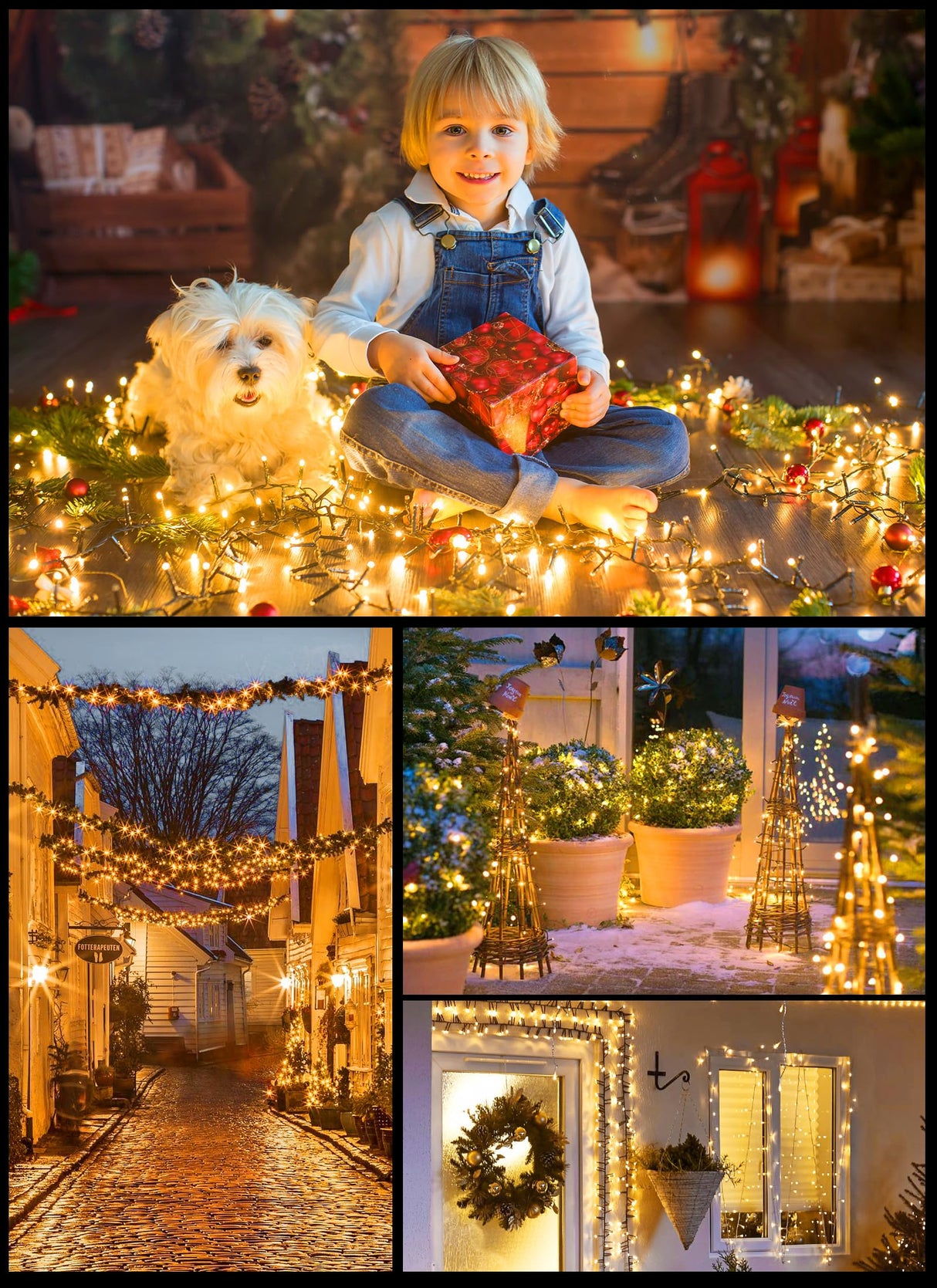 Cluster-Lights-Christmas-Tree-Lights-Outdoor, 1000 LED 50 Ft Christmas Firecrackers String Lights, 12 Modes Timer Remote Waterproof Plug in Twinkle Fairy Lights for Xmas Tree Garland Window Party