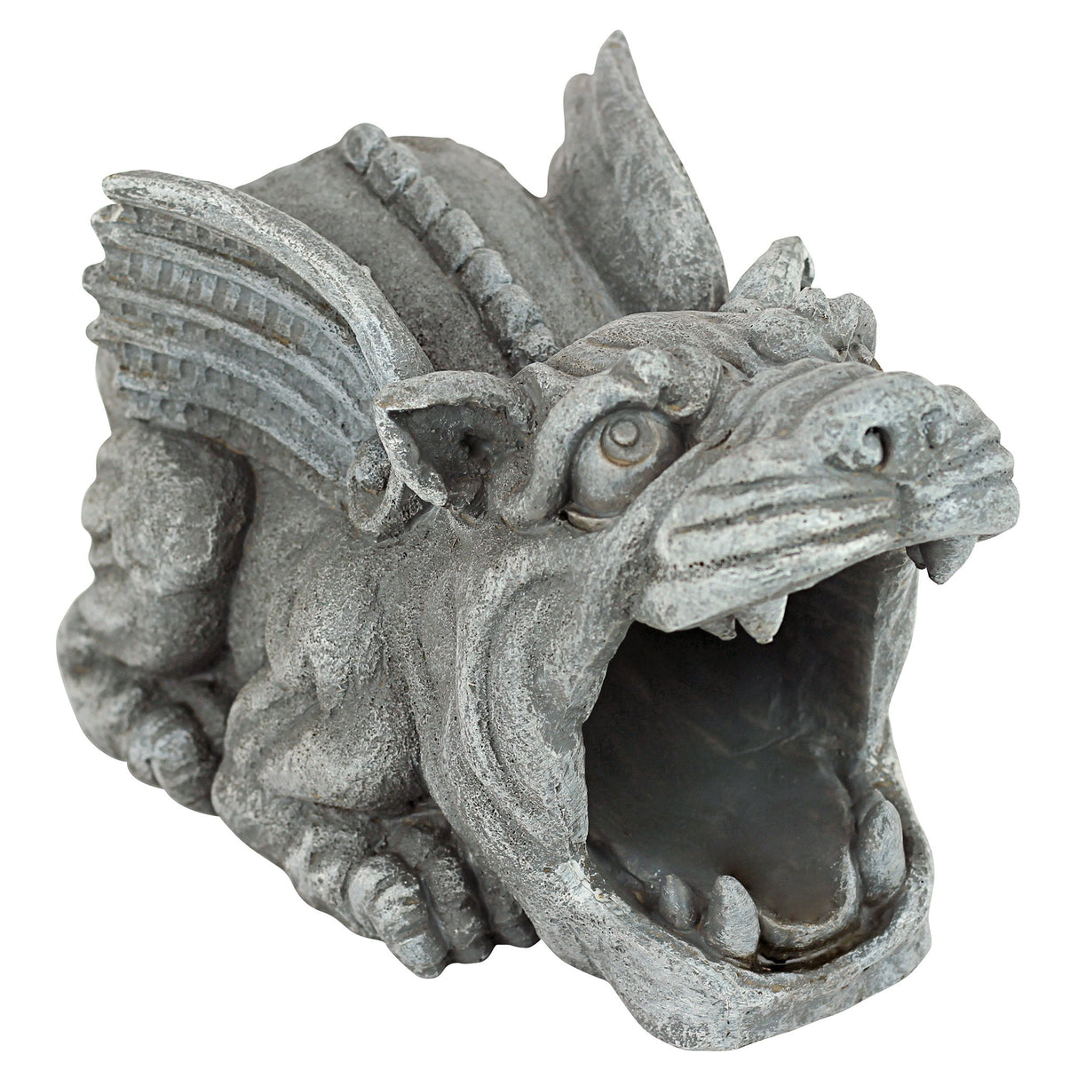 Design Toscano Roland the Gothic Gargoyle Gutter Guardian Rain Downspout Extension Outdoor Statue, 10 Inch Long, Cast Stone Resin, Grey Stone Finish