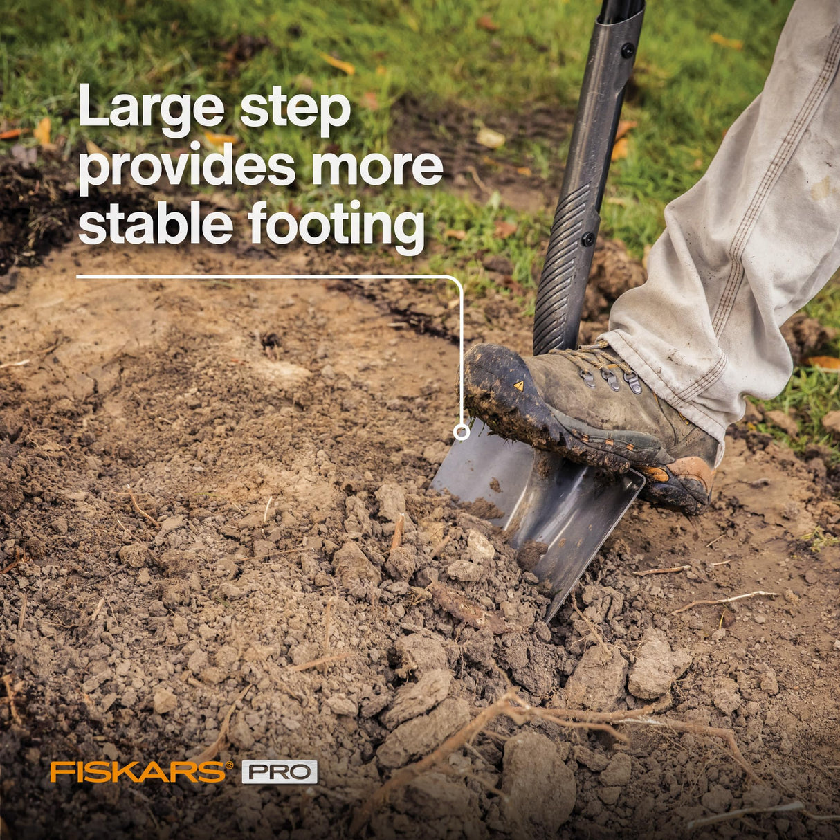 Fiskars 60" Pro Garden Shovel for Digging, Heavy Duty Steel Gardening Tool with Straight Handle