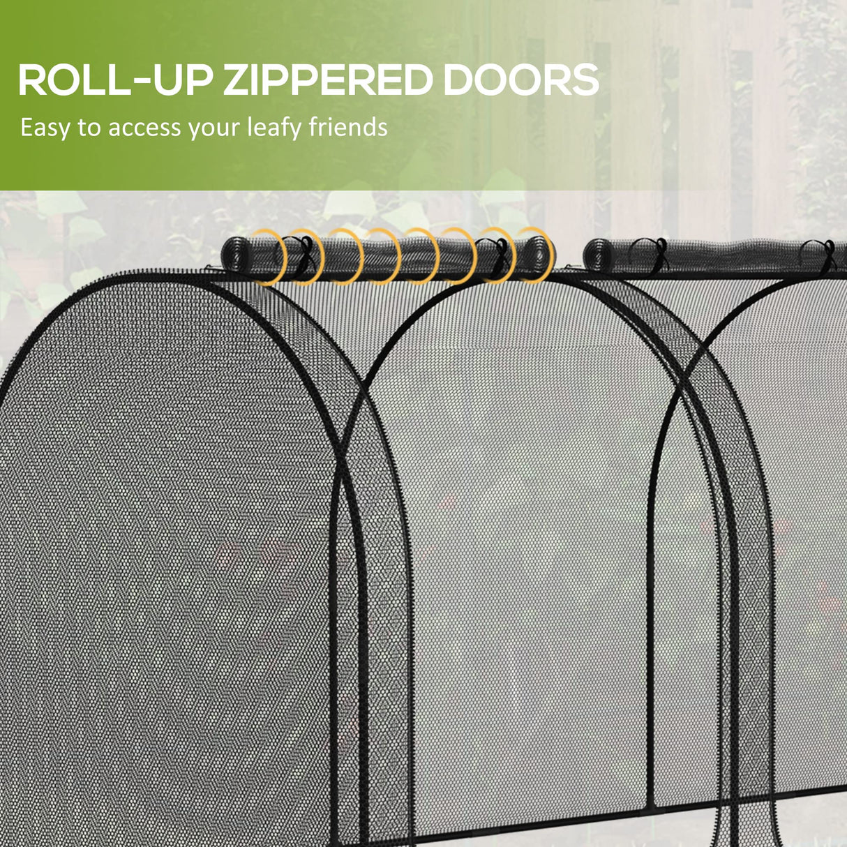 Outsunny 8' x 4' Crop Cage Plant Protection Tent for Garden, Black