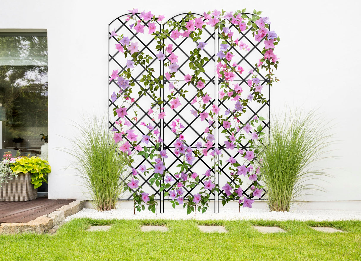 Giant Trellis, 108” high (9’ Tall) by 28” Wide Trellis with Arched top - by Meranti Home + Garden