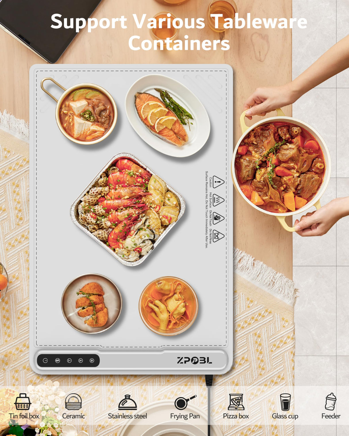 Warming Mat for Food -Electric Food Warming Tray (24"x16"), Rapid Full-Surface Heating, Portable & Rollable Versatile Food Warmer for Countertop, Perfect for Gatherings, Parties &Everyday Use