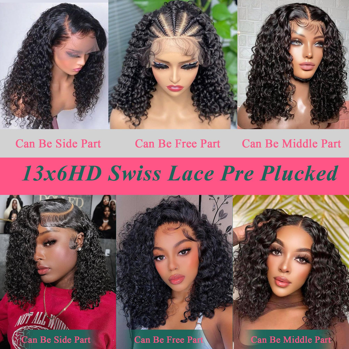 16 Inch Bob Lace Front Wigs Human Hair 13x6 Bob Wig Human Hair Glueless 210 Density HD Deep Wave Lace Front Wigs Human Hair Pre Plucked With Baby Hair Short Wigs For Black Women Curly Human Hair Wig