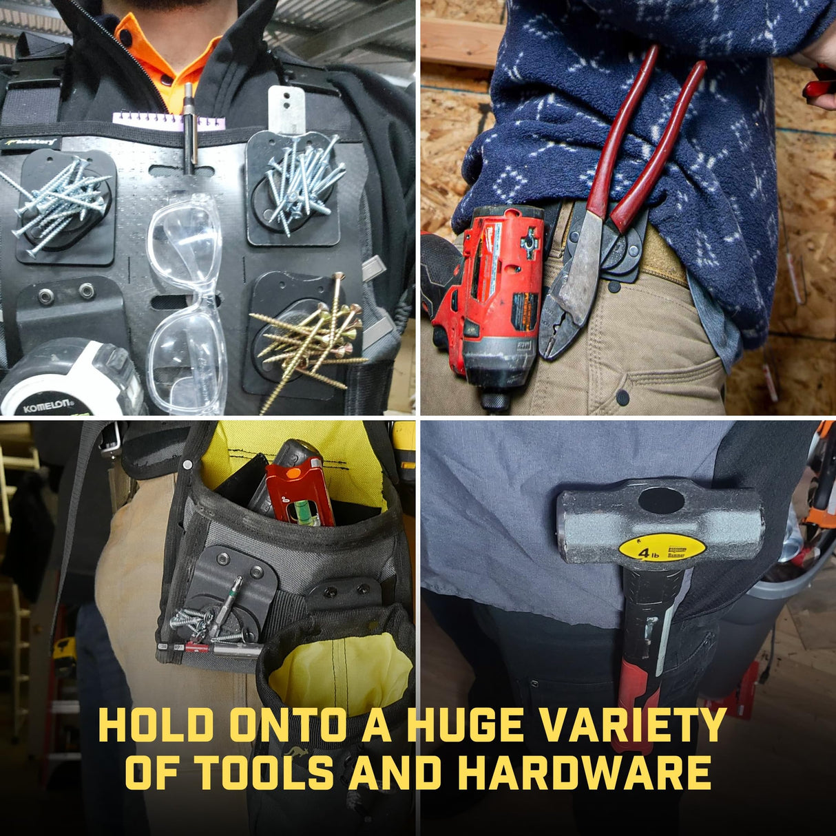 Holstery MagMaster | Magnetic Tool Holder - Strong Clip-On Belt Magnet Holster for Screws, Hammer, Sockets, Pliers, Drill Bit, Wrench, or Any Magnetic Tools and Hardware
