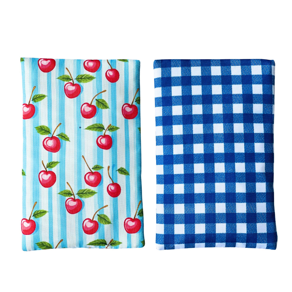 Yumbox Reusable Condensation Free Soft Ice Packs with Fabric Sleeve for Lunch Box and Cooler, Sweatproof, Pack of 2 Gel Ice Packs (Vichy)