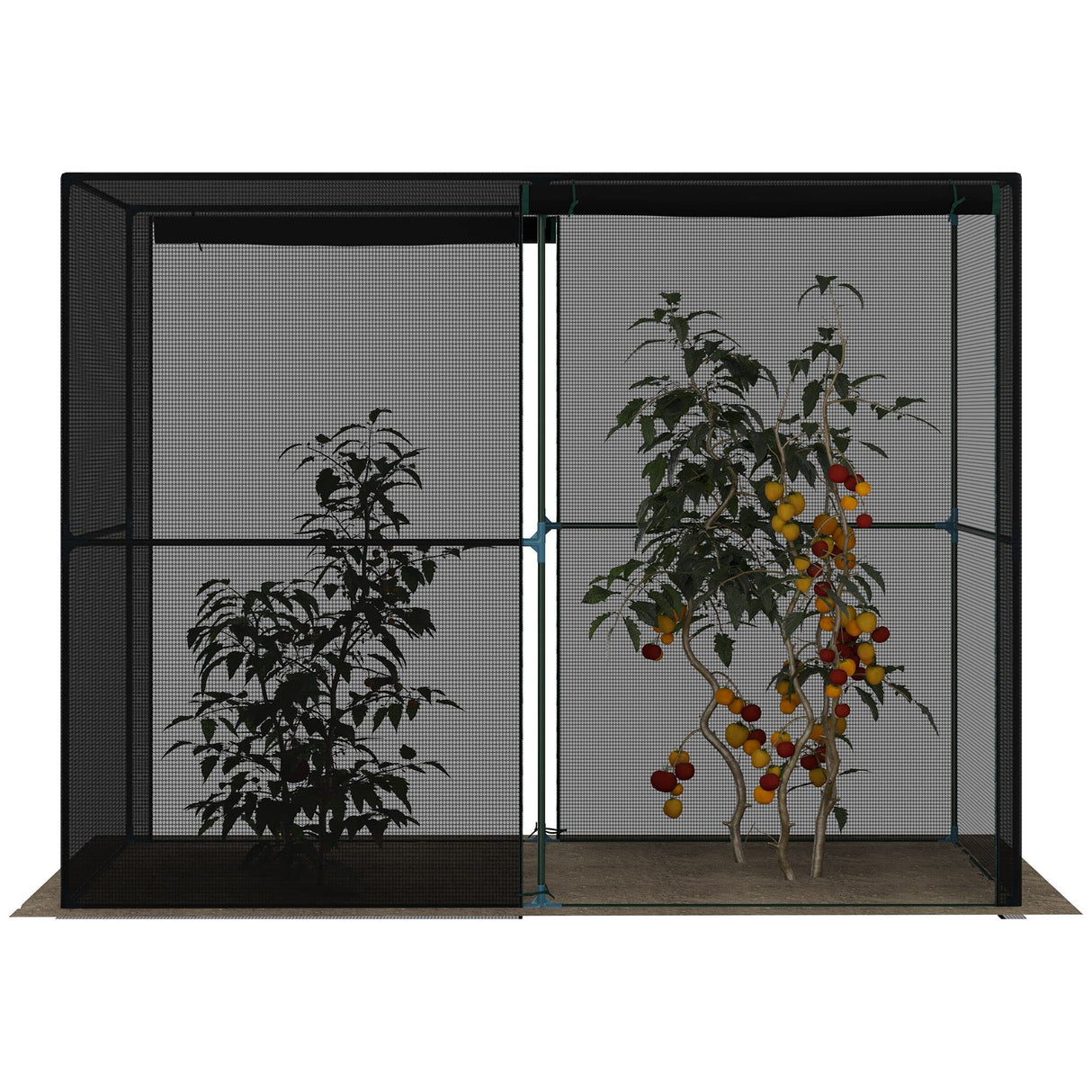 Outsunny 8' x 4' x 6' Crop Cage with Zippered Doors Vegetable Garden, Black