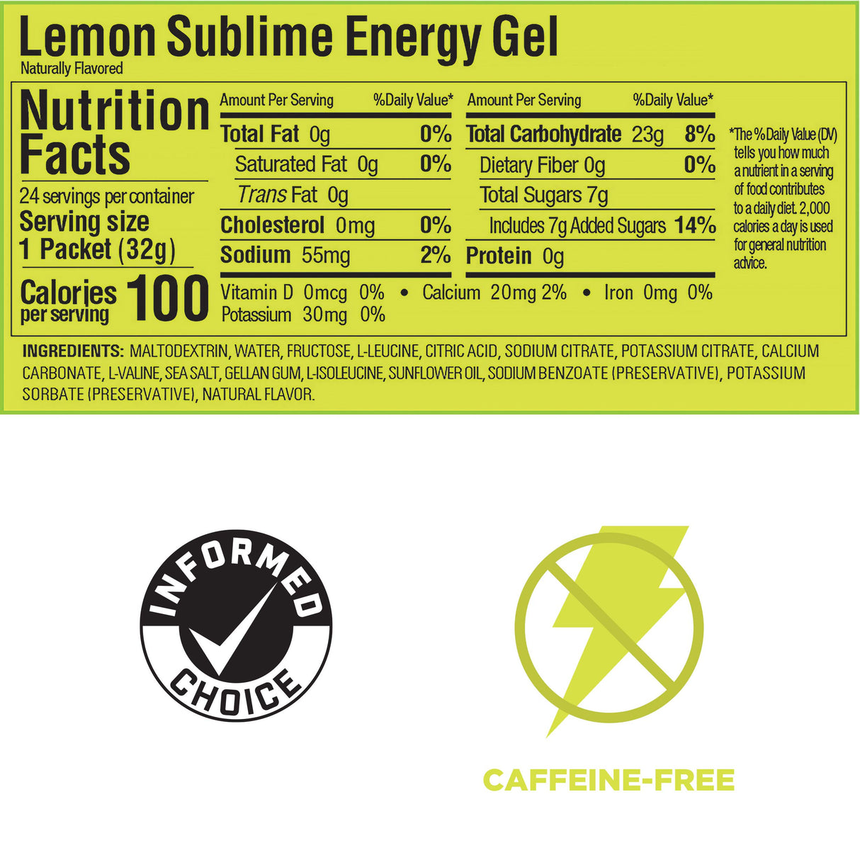 GU Energy Original Sports Nutrition Energy Gel, Vegan, Gluten-Free, Kosher, and Dairy-Free On-the-Go Energy for Any Workout, 24-Count, Lemon Sublime