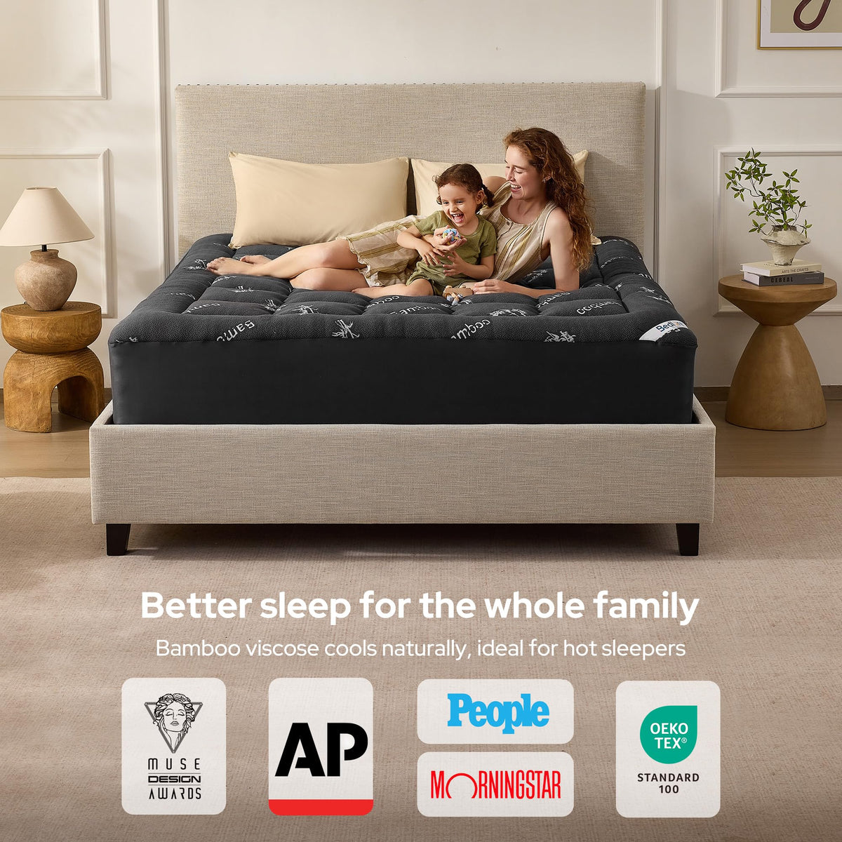 BEDLORE Queen Mattress Topper, Thick Soft Pillow Top Bed Topper