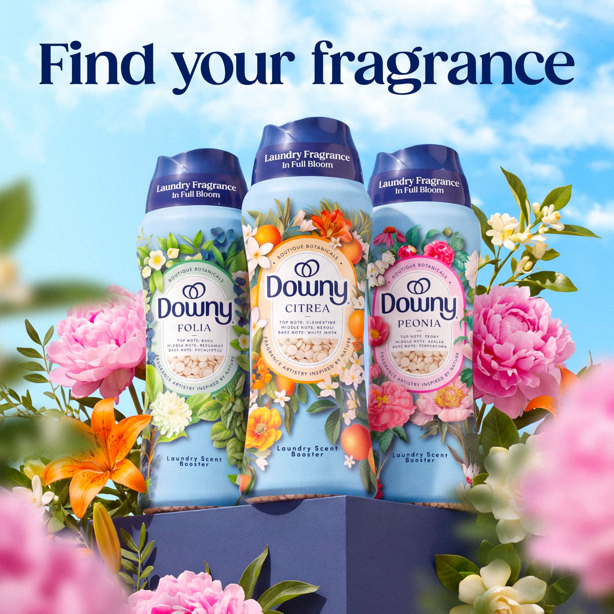 Downy Boutique Botanicals In Wash Laundry Scent Booster Beads, CITREA Scent, 21.1 oz, Boutique Fragrances Inspired by the Artistry of Nature