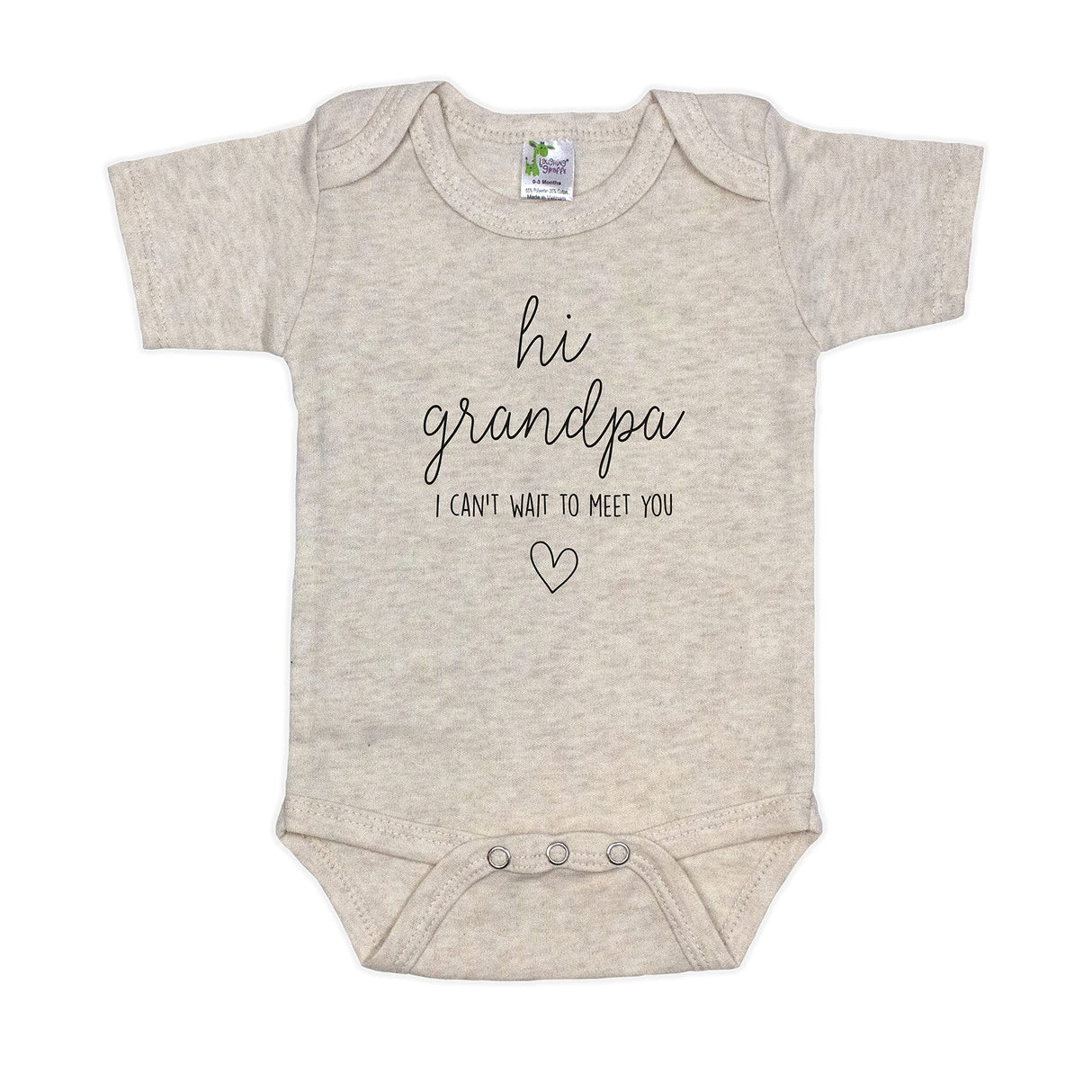 Hi Grandpa I Can't Wait To Meet You Pregnancy Announcement Infant Bodysuit - Surprise Gift For Grandpa (White)