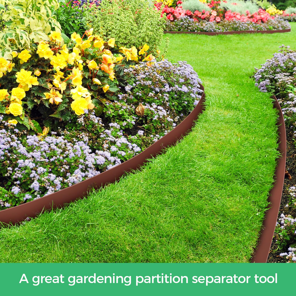 4-Inch x 100 FT Landscape Edging Border with 150 Stakes, Plastic Garden Edging Border Kit, Flexible No Dig Lawn Edging Border for Garden Flower Beds Yard Pathway Paver (Brown)