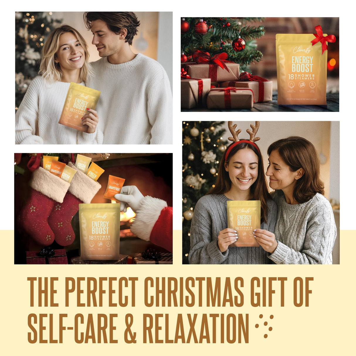 Cleverfy Citrus Shower Steamers Aromatherapy – Stocking Stuffers for Teen Girls, Women and Wife – Christmas Gifts for Teens and Women – White Elephant Gifts for Adults – 18 Tablets