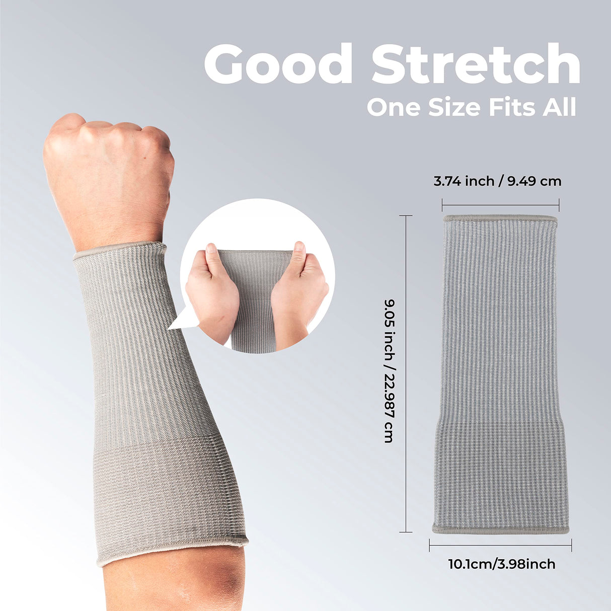 OriStout 4 Pairs Forearm Sleeves, Arm Protectors for Thin Skin and Bruising, Level 3 Cut Resistant Sleeves, Arm Protection for Gardening, Yard Working, Pet Grooming, Grey