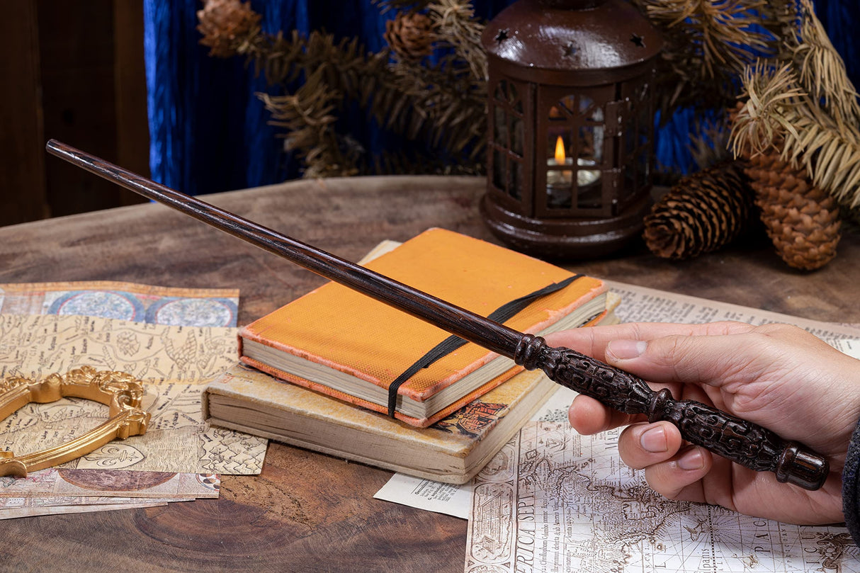Handicraftviet - Hand Carved Wooden Magic Wand/Magic Wands for Wizards/Collectible Cosplay Magic Wand/Magical Gift for Halloween, Christmas and Birthday Party, 15 Inch (S4)
