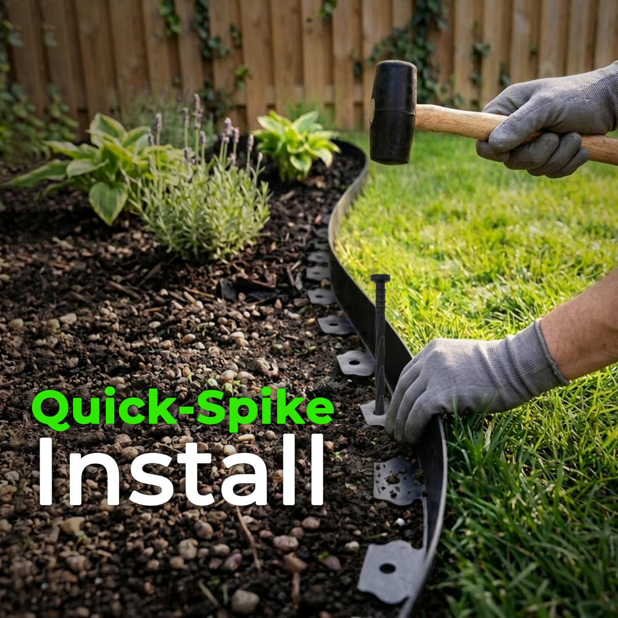 Gardzen 1.5" x100' Landscape Edging Kit with 120 Spikes
