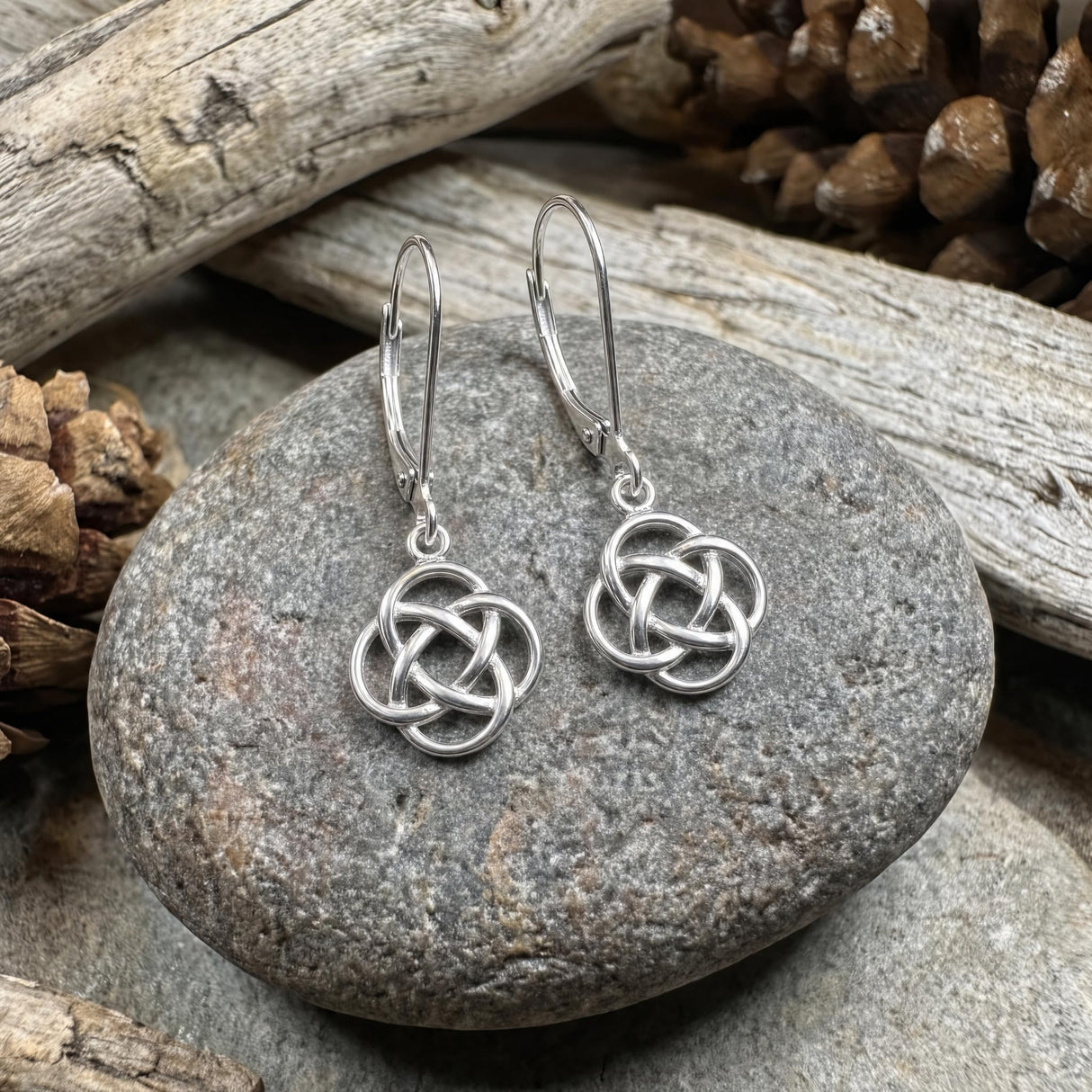 Sterling Silver Celtic Leverback Earrings