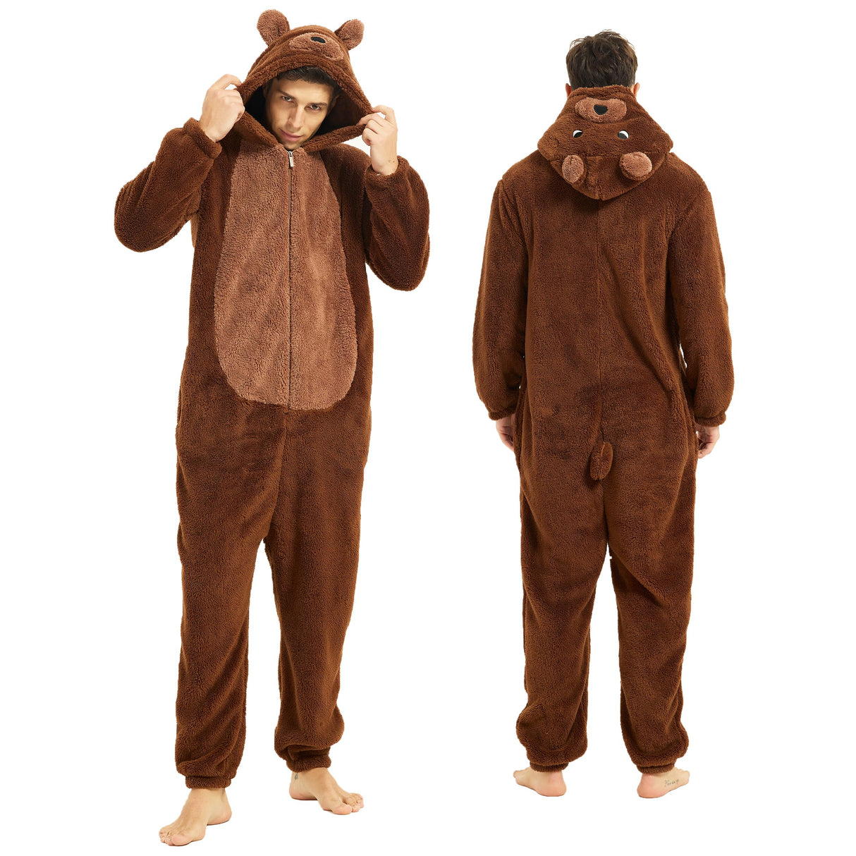 III HHONS Bear Onesie Animal Women/Men Adult Costume Cosplay Pajamas Onesies Christmas for Halloween