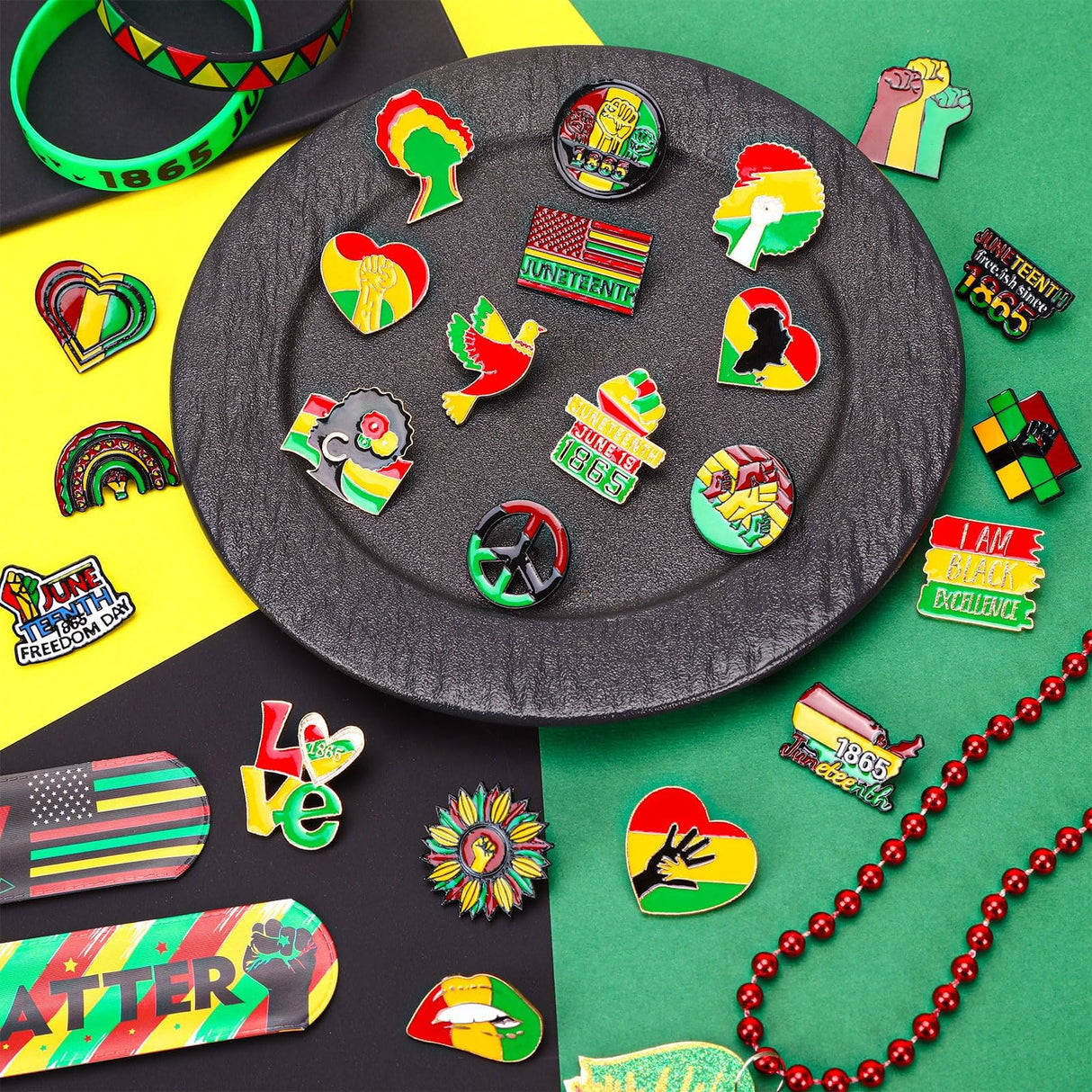 DTOFOOT 36Pcs Juneteenth Freedom Day Enamel Pins for Clothes Bag Hat Decor