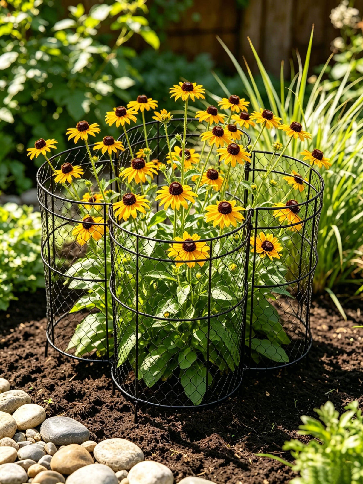 JILLSKY 16" Chicken Wire Plant Cages, 6 Pack