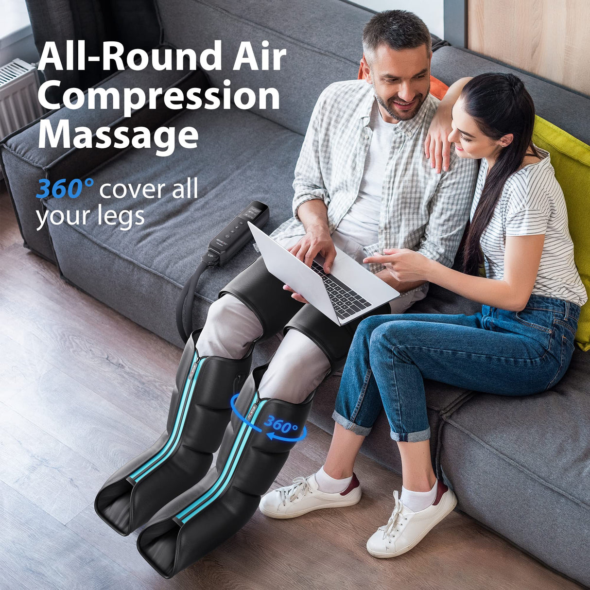 CINCOM Leg Massager with Heat and Compression, Air Compression Boots for Leg Calf & Foot Recovery, Edema Relief, FSA HSA Eligible