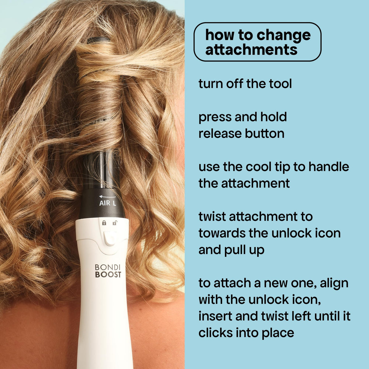 BONDIBOOST Everlast Airstyler Styling Brush, 6 Head Styling Tool for Salon Quality Hair with Ceramic Attachments + Versatile Heat & Airflow Settings + All Hair Types