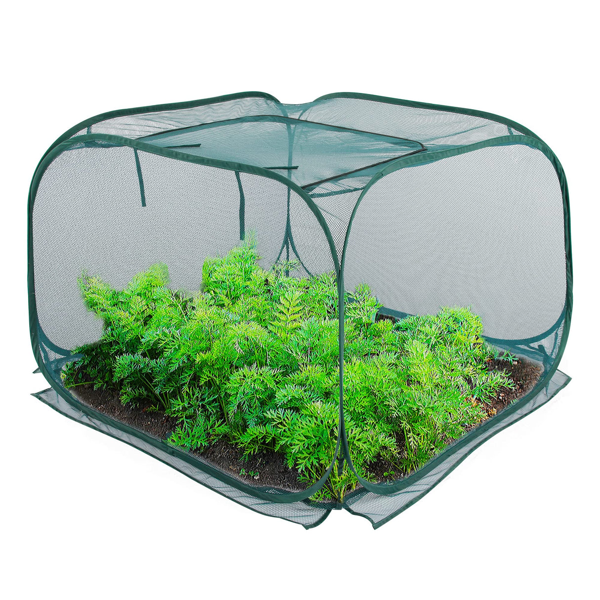 ANC POP Pop Up Mesh Plant Cover,40'' x 40'' x 30'' Plant Protector for Raised Garden & Flower Bed, Net Cage Plant Guard for Fruits, Vegetables, Seedlings and Herbs, 8 Ground Stakes for Fixing