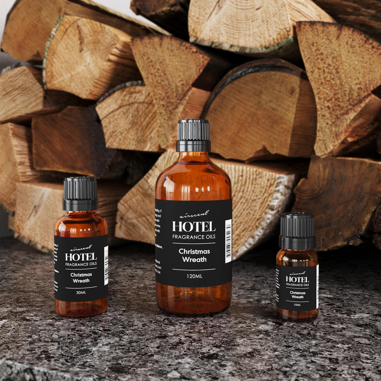 AirScent Christmas Wreath Holiday Diffuser Oil - Premium Holiday Fragrance Oil for Ultrasonic and Waterless Diffusers and Crafting - 120ml, 4 fl oz Glass Dropper Bottle - Balsam Fir Essential Oil