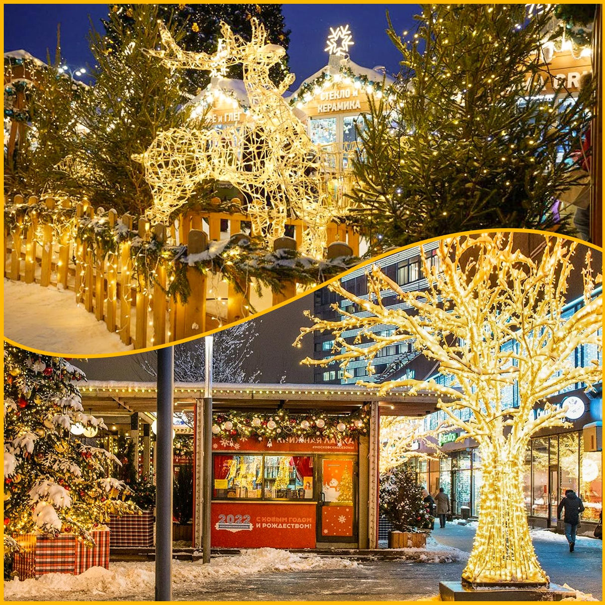 Connectable 240LED 88Ft 13Modes String Lights Indoor Outdoor Clear Wire | Warm White Christmas Lights | Twinkle Fairy Light Plug in with Timer for Bedroom Classroom Tree Decor