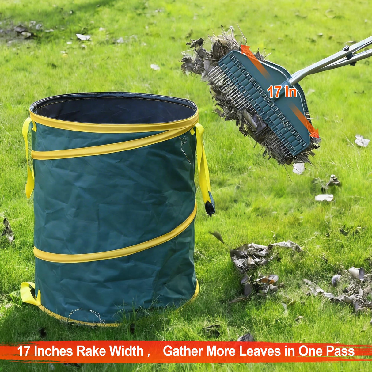 YEELOR Leaf Grabber Rake, 36.6 Inches, 3.3 Pounds(Straight Grip)