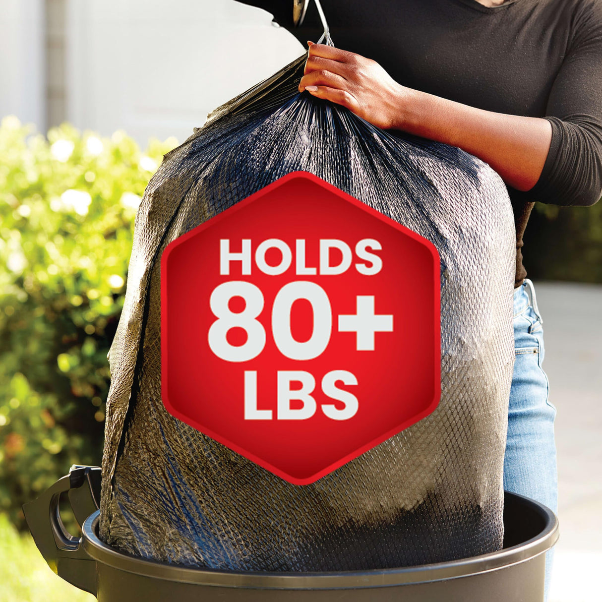 Glad Large 30 Gallon Trash Bags, Unscented Heavy Duty Garbage Bags, Forceflex with Drawstring, 68 Count (Packaging May Vary)