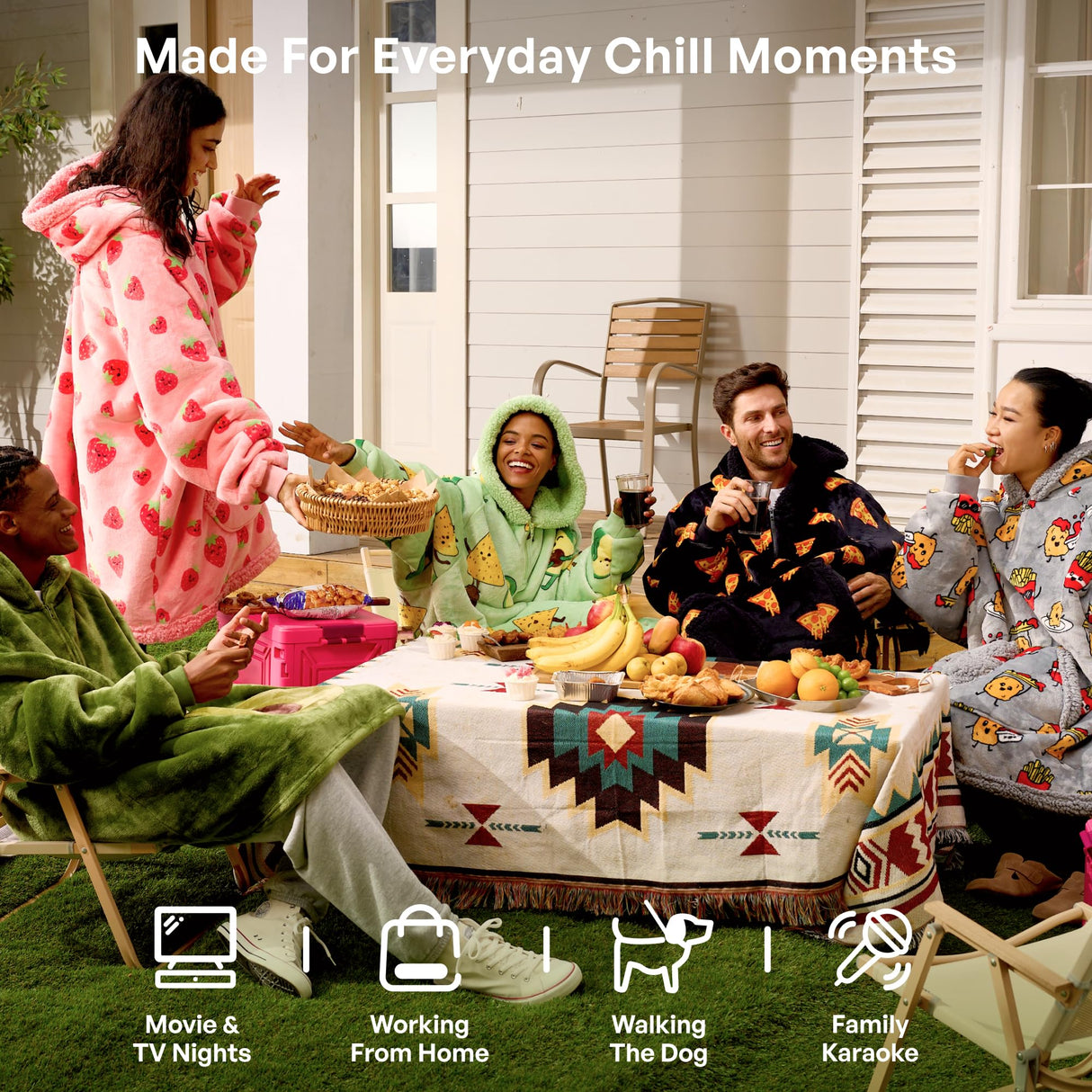 Giggling Getup Wearable Blanket Hoodie for Adults Gifts for Teen Girls Sister Women Sherpa Fleece Printed Hooded Blanket Sweatshirt Warm Cozy with Pocket & Sleeves Red and Black Plaid