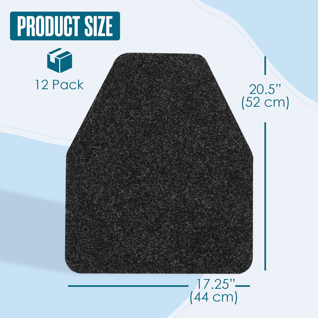 Houseables Urinal Mats, Urinal Mats for Men Bathroom, Floor Pads, Disposable Toilet Matt, for Pee, Commercial, Reusable, Urine, Splash Guard, Drip, Restroom, Mens Room, Large, Black, 17.25x20.5”, 12PK